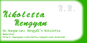 nikoletta mengyan business card